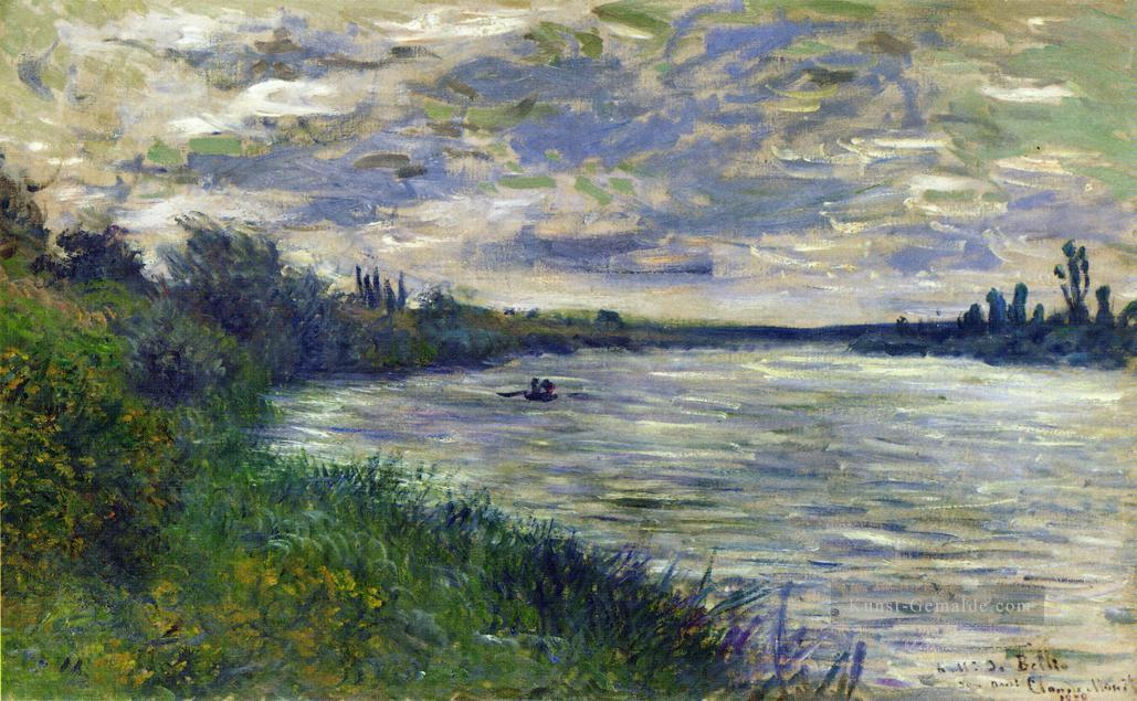 Die Seine bei Vetheuil Stürmisches Wetter Claude Monet Landschaft Ölgemälde